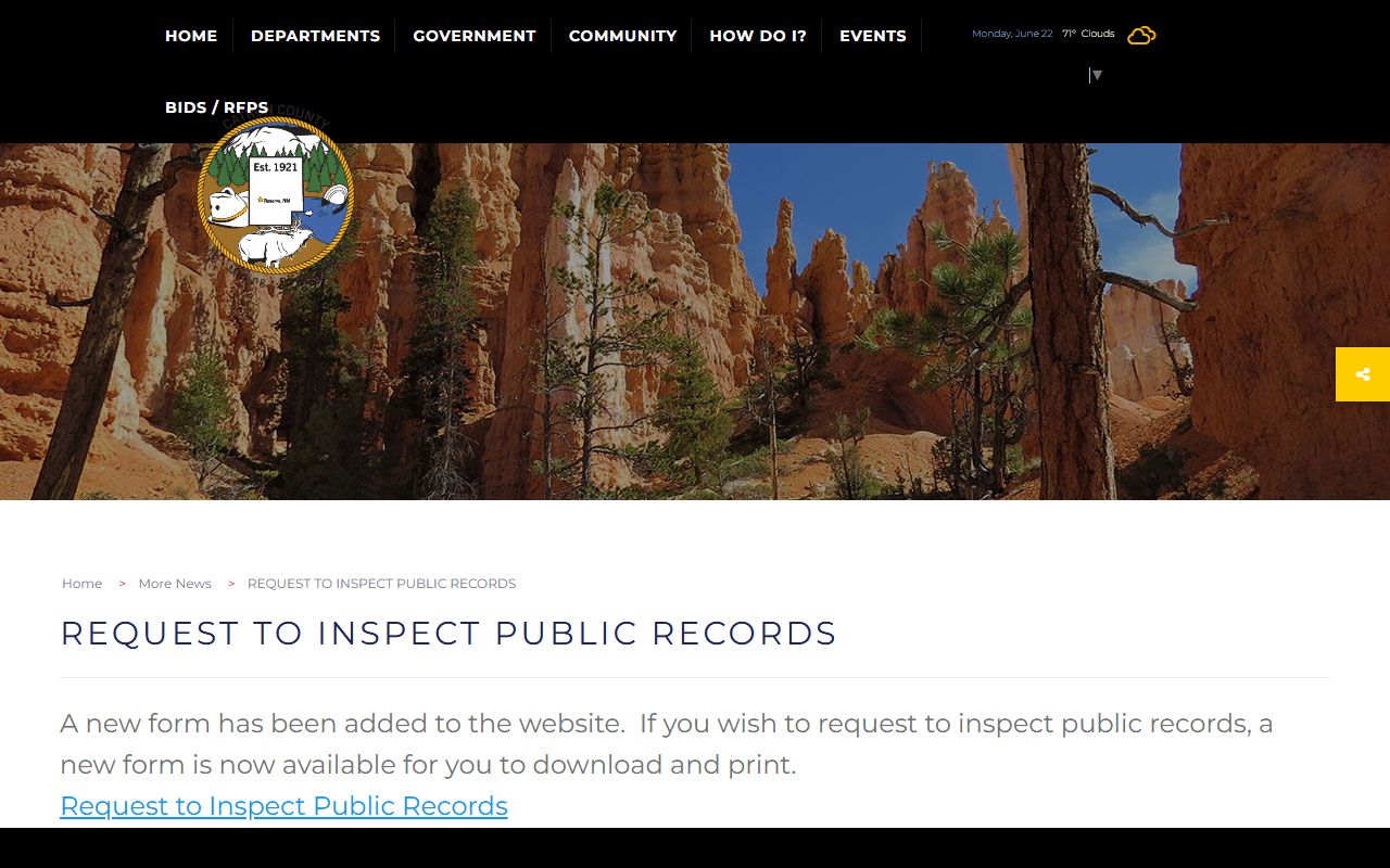 Catron County jail mugshots IPRA request link