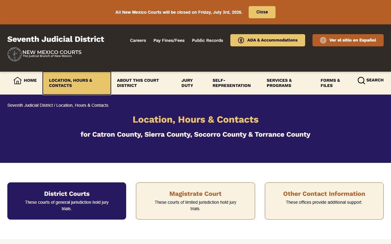 Catron County court records after jail arrest district court contact